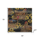 50" X 70" Midnight Red And Yellow Animal Print Polyester Woven Plush Throw Blanket