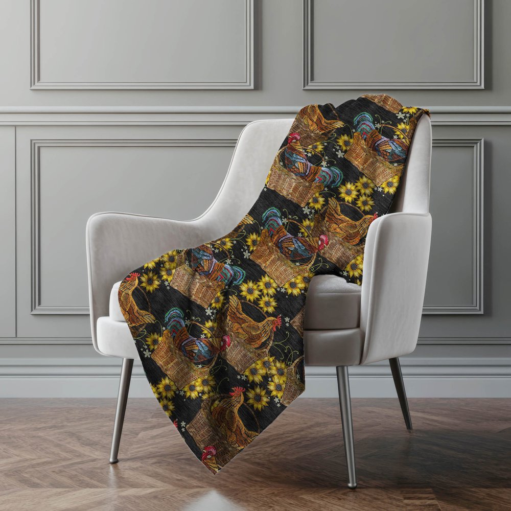 50" X 70" Midnight Red And Yellow Animal Print Polyester Woven Plush Throw Blanket