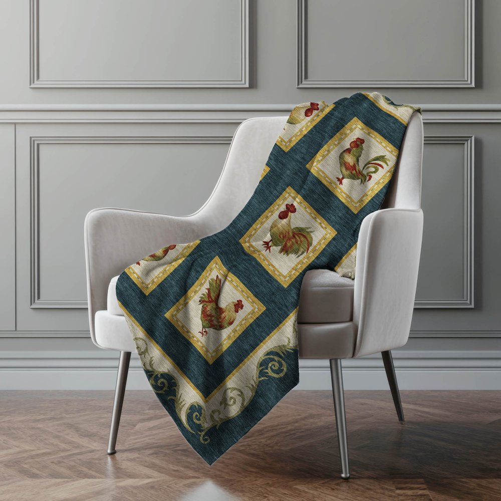 50" X 70" Gold Red And Ivory Animal Print Polyester Woven Plush Throw Blanket