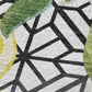 50" X 70" Yellow Ivory And Green Geometric Polyester Woven Plush Throw Blanket