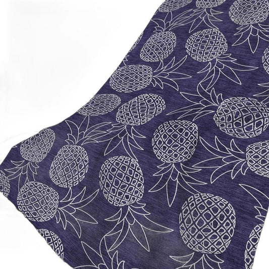 50" X 70" Blue And Ivory Geometric Polyester Woven Plush Throw Blanket