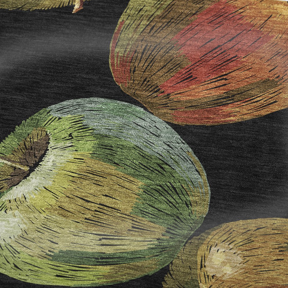 50" X 70" Midnight Gold And Red Abstract Polyester Woven Plush Throw Blanket