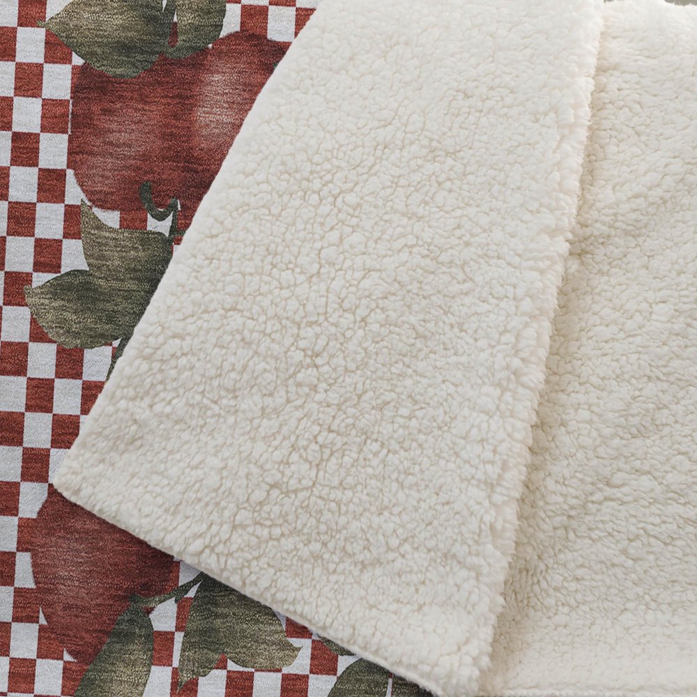 50" X 70" Red Ivory And Green Microfiber Checkered Plush Throw Blanket