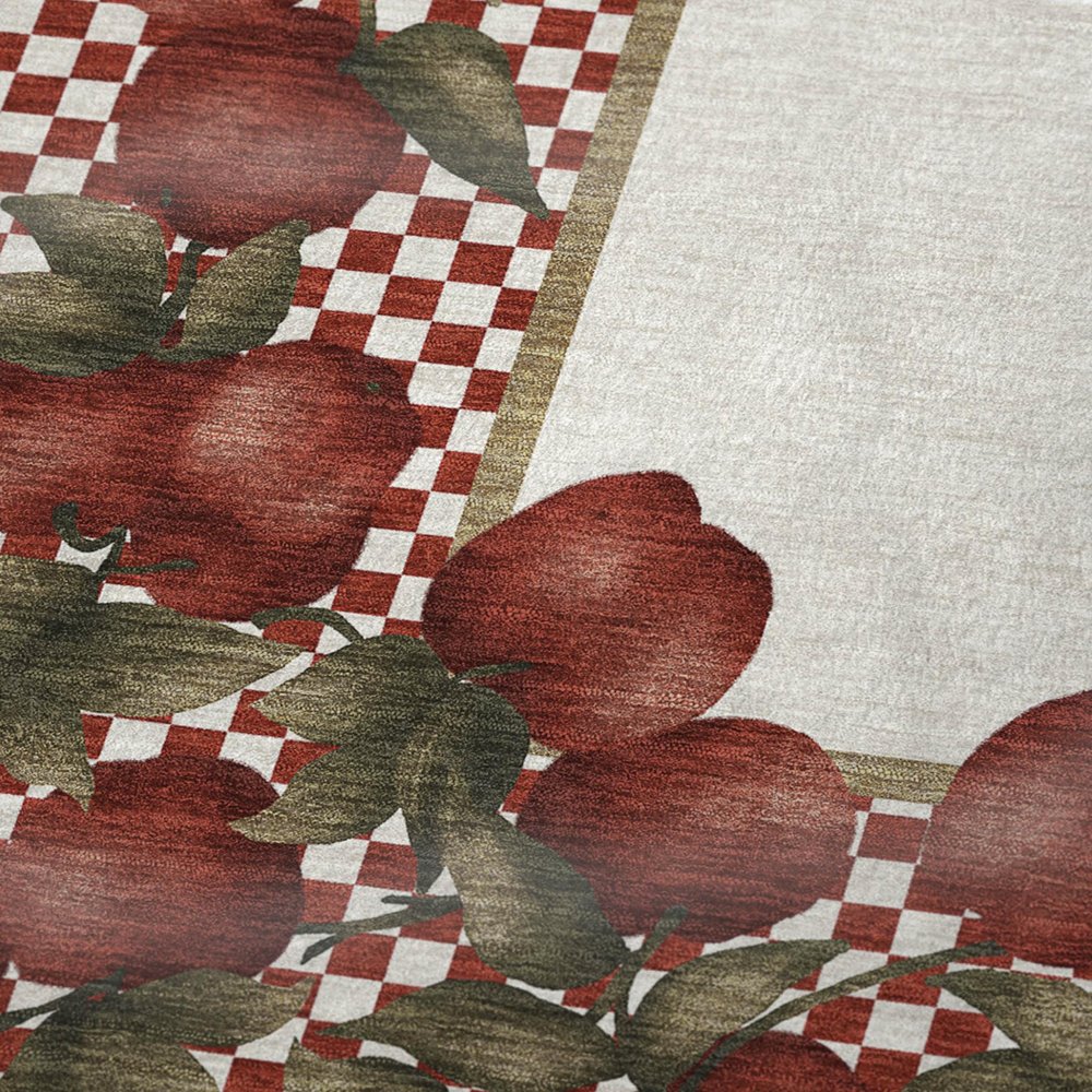 50" X 70" Red Ivory And Green Microfiber Checkered Plush Throw Blanket