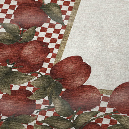 50" X 70" Red Ivory And Green Checkered Polyester Woven Plush Throw Blanket