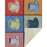 50" X 70" Blue Orange And Red Color Block Microfiber Plush Throw Blanket