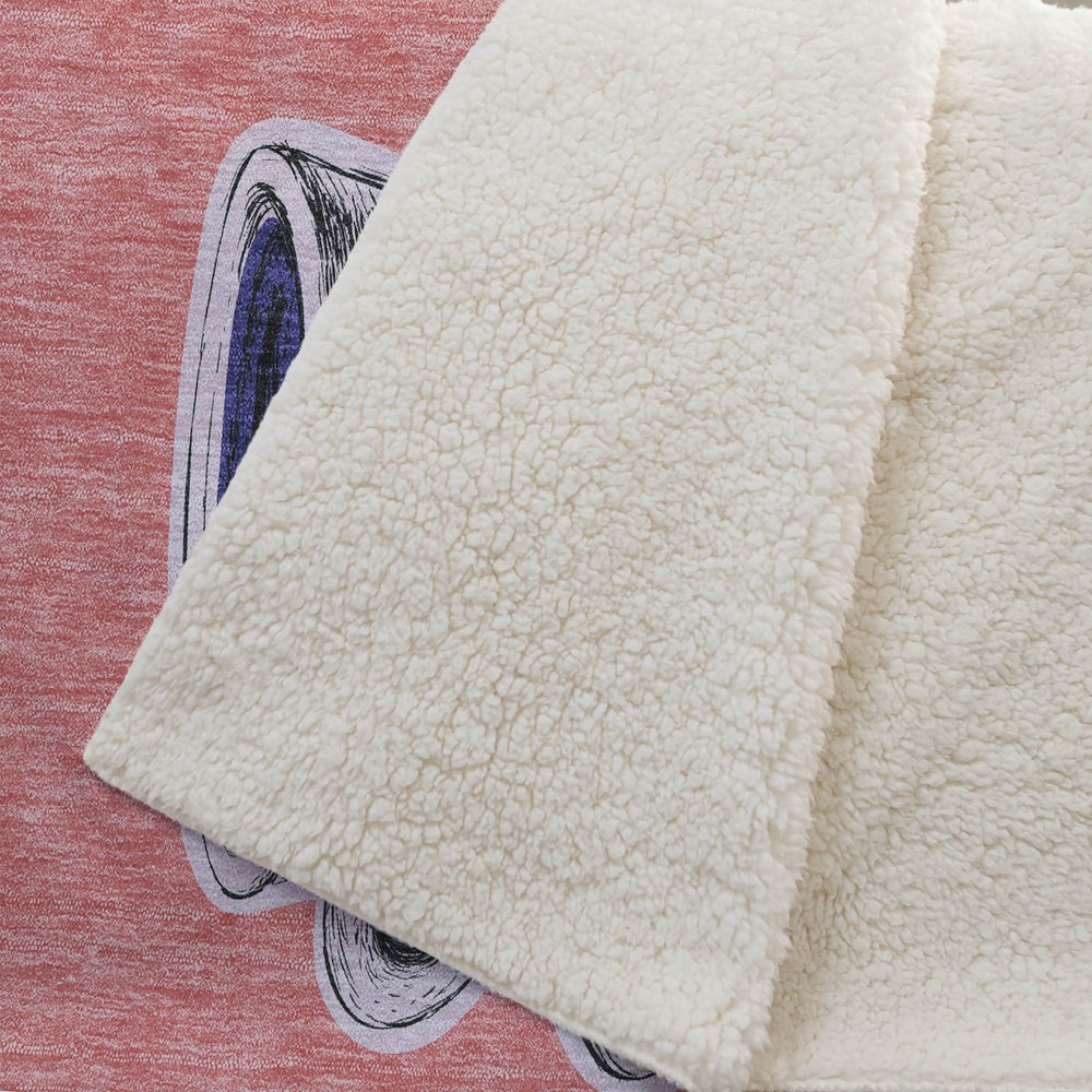 50" X 70" Blue Orange And Red Color Block Microfiber Plush Throw Blanket