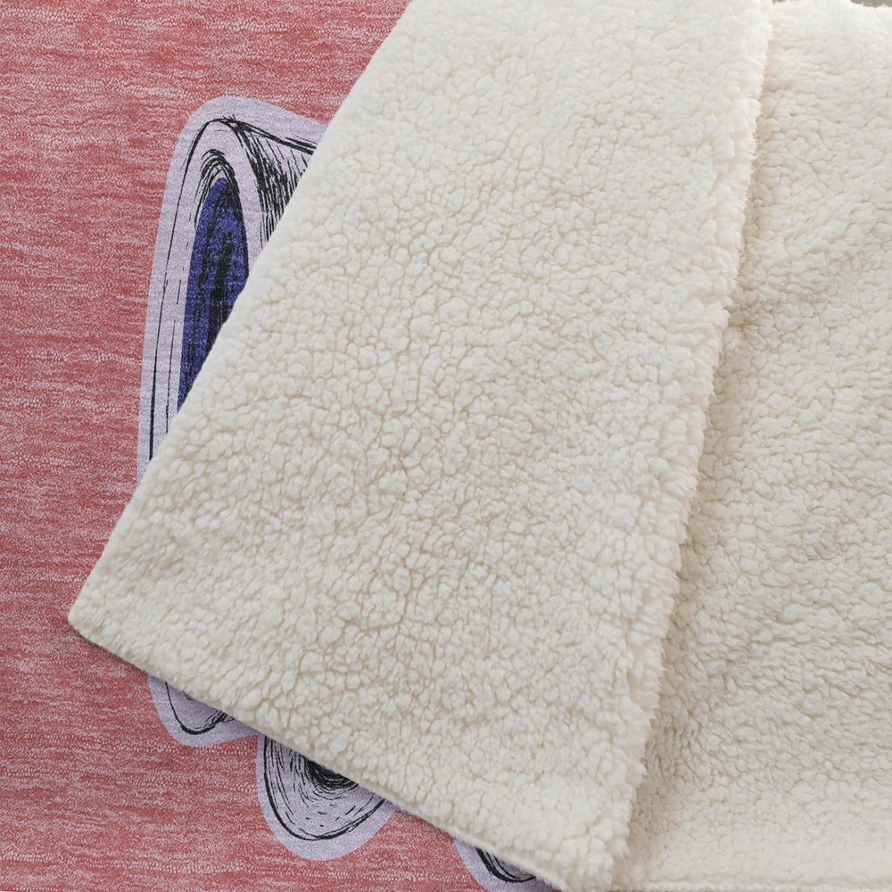 50" X 70" Blue Orange And Red Microfiber Color Block Plush Throw Blanket