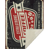 50" X 70" Midnight Ivory And Red Geometric Microfiber Plush Throw Blanket