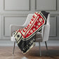 50" X 70" Midnight Ivory And Red Geometric Microfiber Plush Throw Blanket