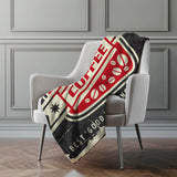 50" X 70" Midnight Ivory And Red Geometric Polyester Woven Plush Throw Blanket