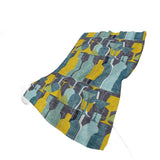 50" X 70" Blue Yellow And Green Geometric Polyester Woven Plush Throw Blanket