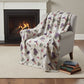 50" X 70" Ivory Purple And Green Wine Tasting Microfiber Plush Throw Blanket