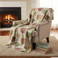50" X 70" Ivory Orange And Green Teacups Microfiber Plush Throw Blanket