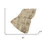 50" X 70" Beige And Brown Geometric Polyester Woven Plush Throw Blanket
