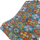 50" X 70" Blue Red And Yellow Floral Polyester Woven Plush Throw Blanket