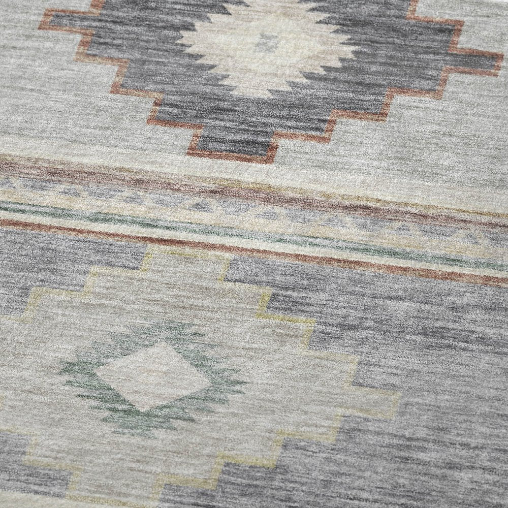 50" X 70" Gray Beige And Ivory Geometric Polyester Woven Plush Throw Blanket