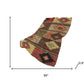 50" X 70" Rust Green And Beige Geometric Polyester Woven Plush Throw Blanket