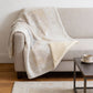 50" X 70" Gray And Ivory Geometric Microfiber Plush Throw Blanket