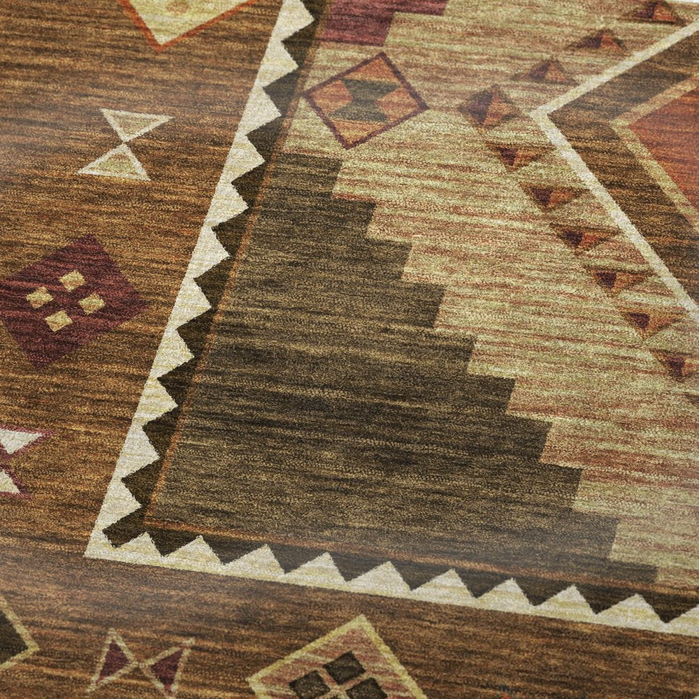 50" X 70" Brown Walnut And Beige Geometric Polyester Woven Plush Throw Blanket