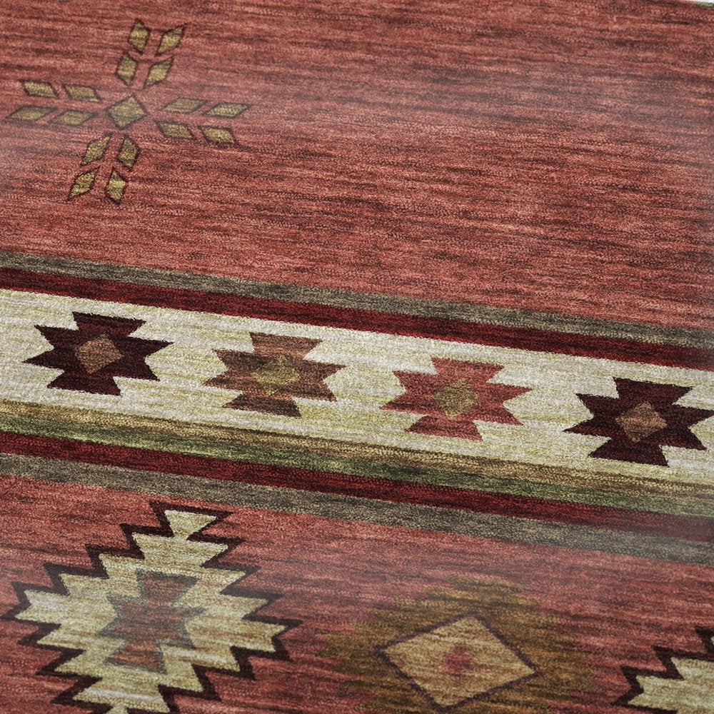 50" X 70" Rust Chocolate And Beige Geometric Polyester Woven Plush Throw Blanket