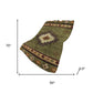 50" X 70" Green Rust And Gold Geometric Polyester Woven Plush Throw Blanket