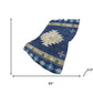 50" X 70" Blue Yellow And Silver Geometric Polyester Woven Plush Throw Blanket