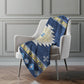 50" X 70" Blue Yellow And Silver Geometric Polyester Woven Plush Throw Blanket
