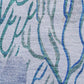 50" X 70" Aqua Ivory And Gray Floral Polyester Woven Plush Throw Blanket