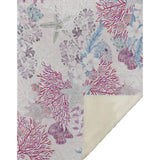 50" X 70" Raspberry Gray And Ivory Floral Polyester Woven Plush Throw Blanket