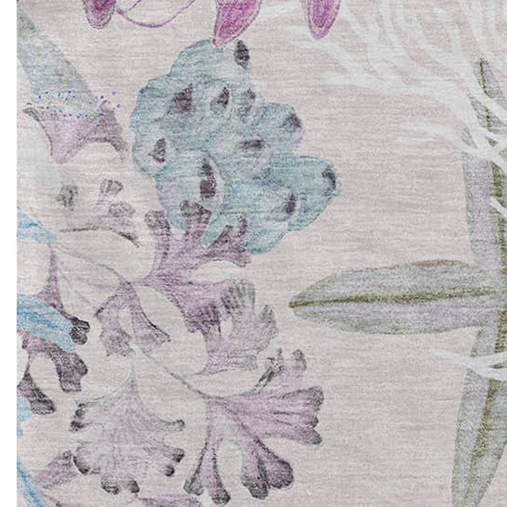 50" X 70" Raspberry Gray And Ivory Floral Polyester Woven Plush Throw Blanket