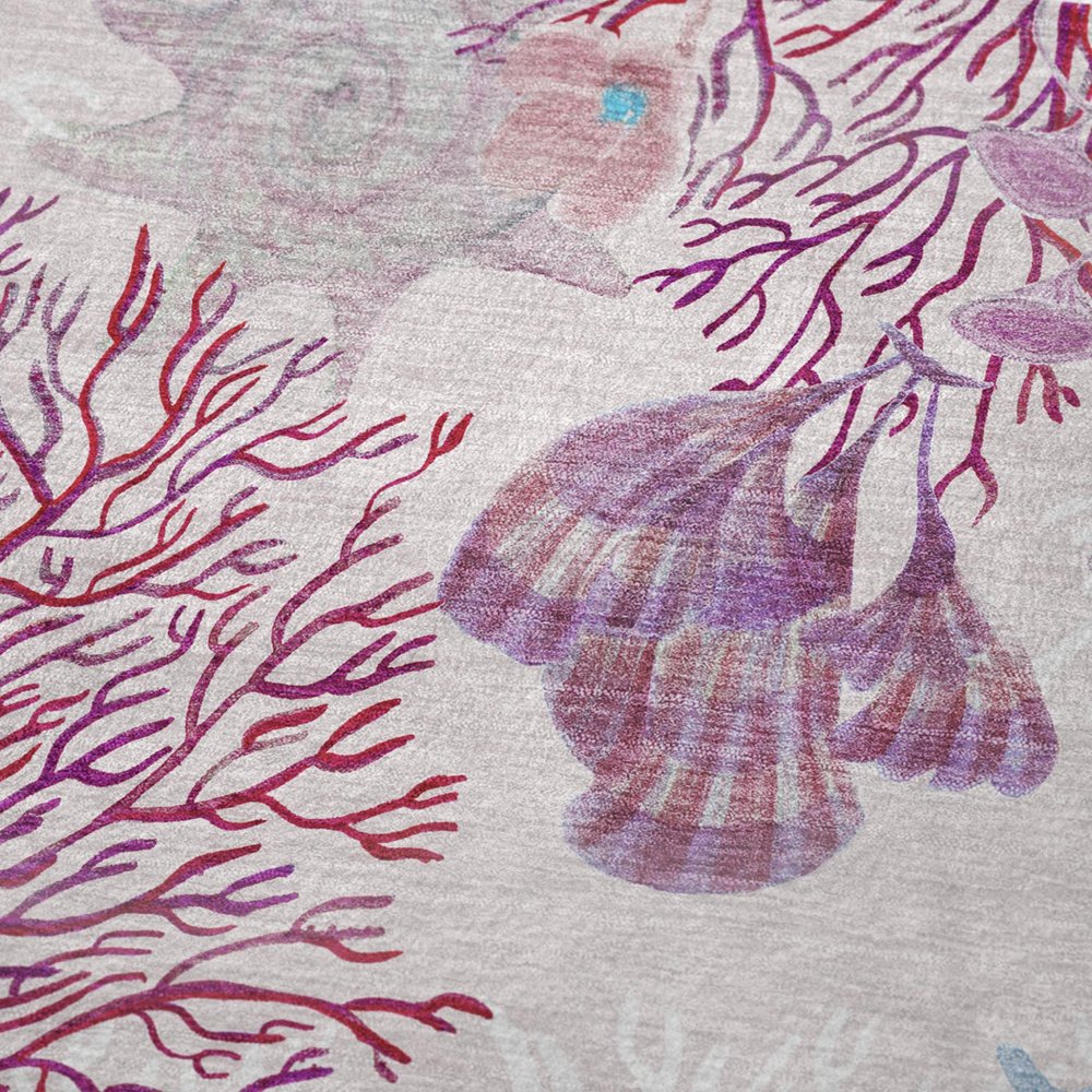 50" X 70" Raspberry Gray And Ivory Floral Polyester Woven Plush Throw Blanket