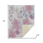 50" X 70" Raspberry Gray And Ivory Floral Polyester Woven Plush Throw Blanket
