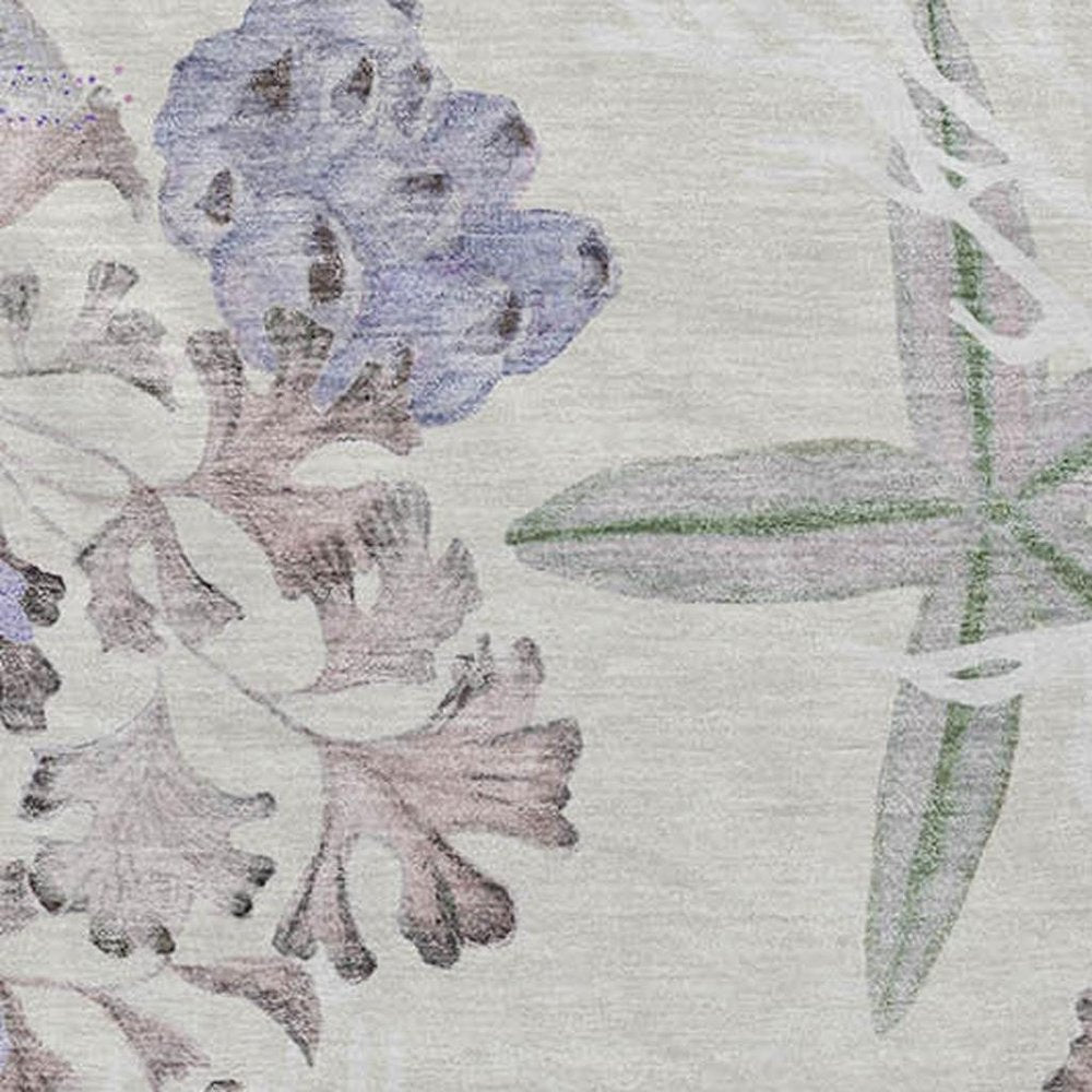 50" X 70" Ivory Plum And Burgundy Floral Polyester Woven Plush Throw Blanket