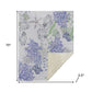 50" X 70" Blue Green And Gray Floral Polyester Woven Plush Throw Blanket