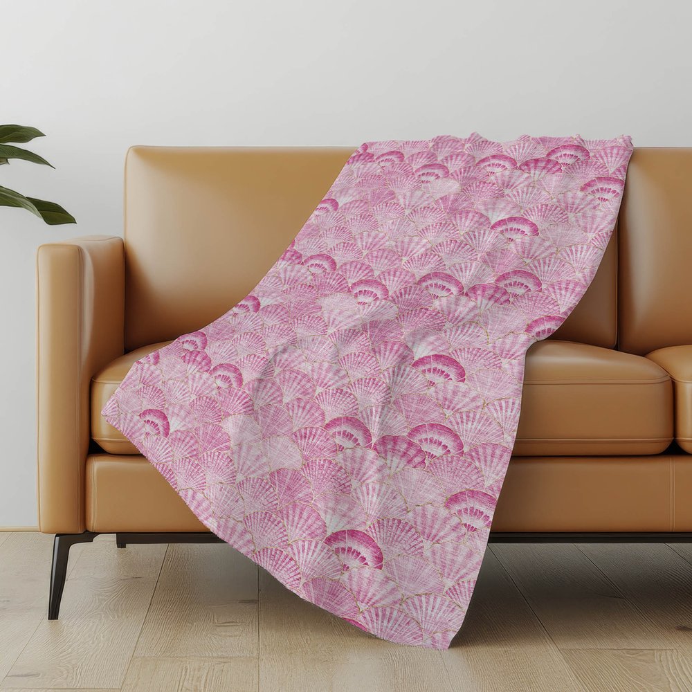 50" X 70" Pink And Ivory Animal Print Polyester Woven Plush Throw Blanket