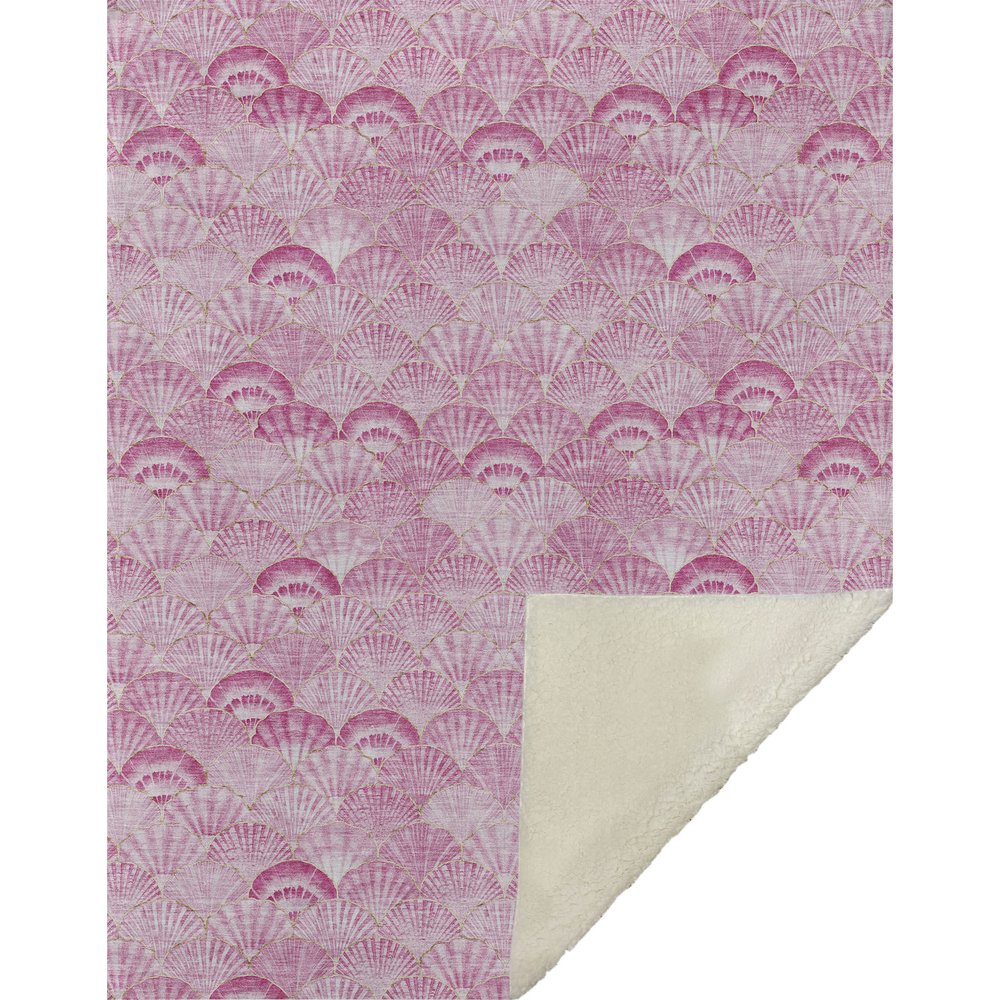 50" X 70" Pink And Ivory Animal Print Microfiber Plush Throw Blanket