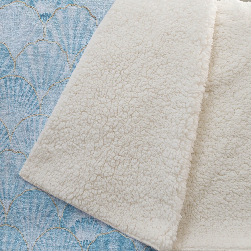 50" X 70" Aqua And Ivory Microfiber Animal Print Plush Throw Blanket