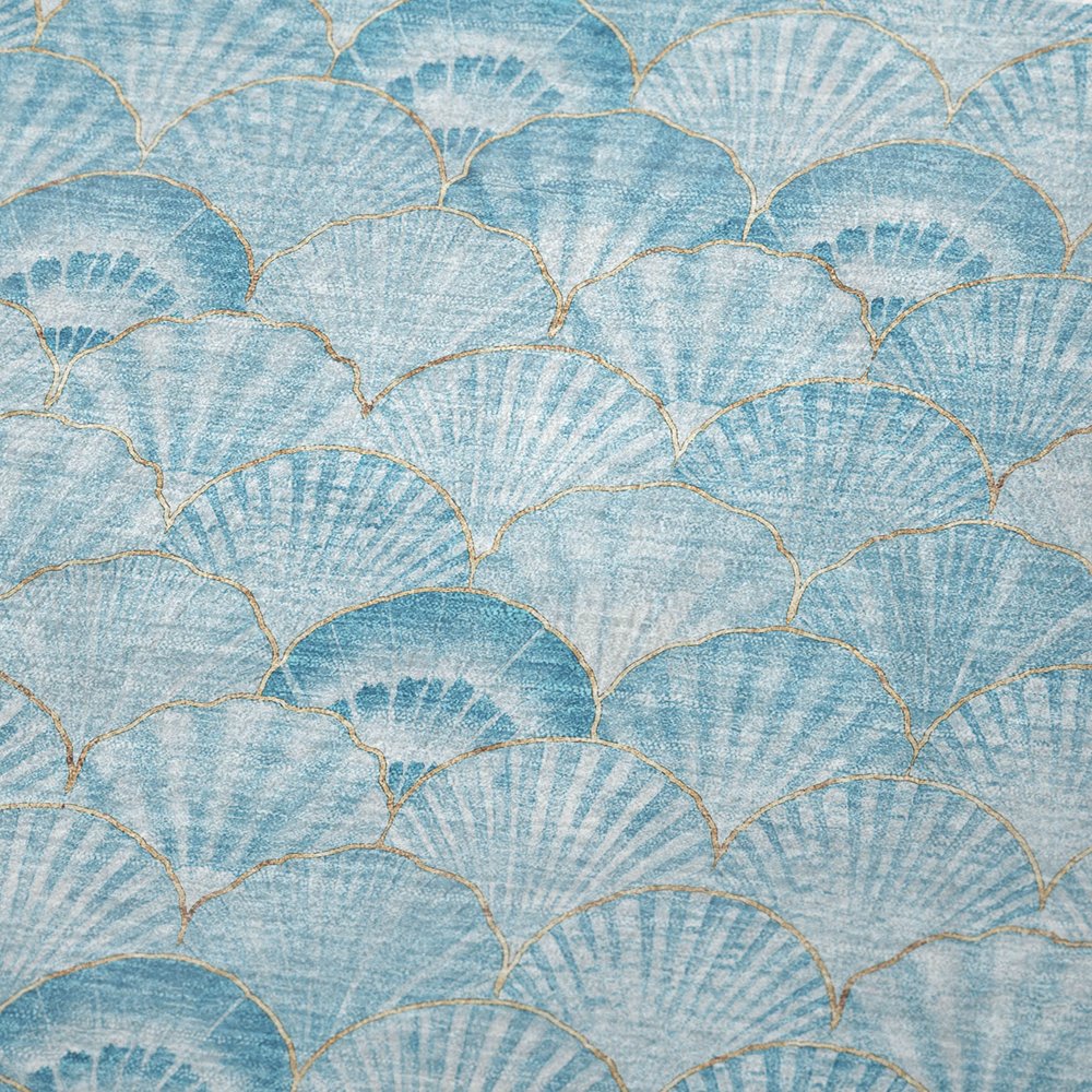 50" X 70" Aqua And Ivory Animal Print Polyester Woven Plush Throw Blanket