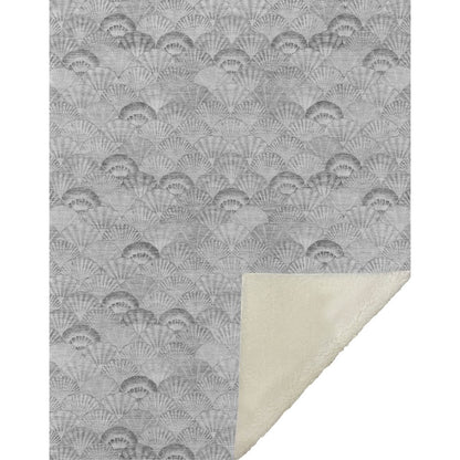 50" X 70" Gray And Ivory Animal Print Microfiber Plush Throw Blanket