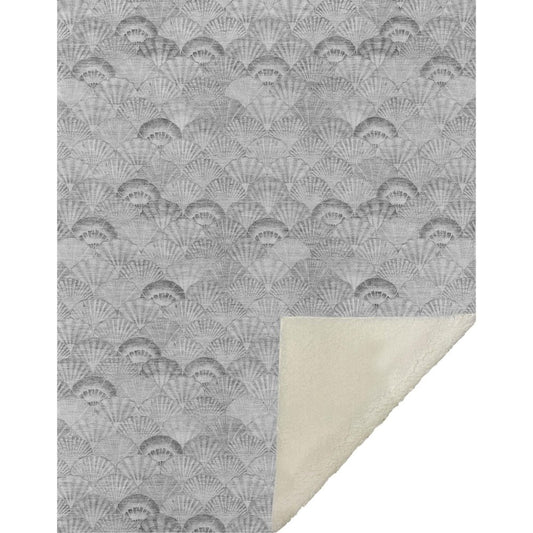 50" X 70" Gray And Ivory Microfiber Animal Print Plush Throw Blanket
