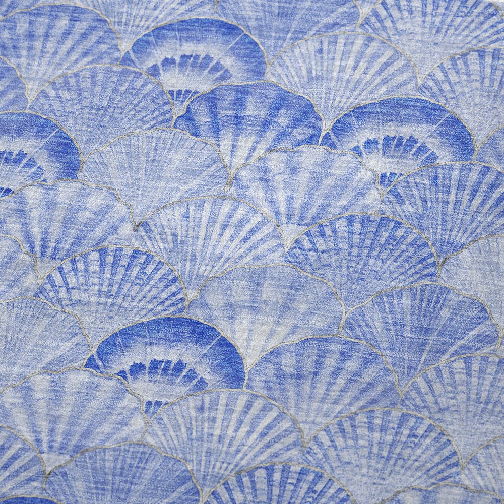 50" X 70" Blue And Ivory Animal Print Polyester Woven Plush Throw Blanket