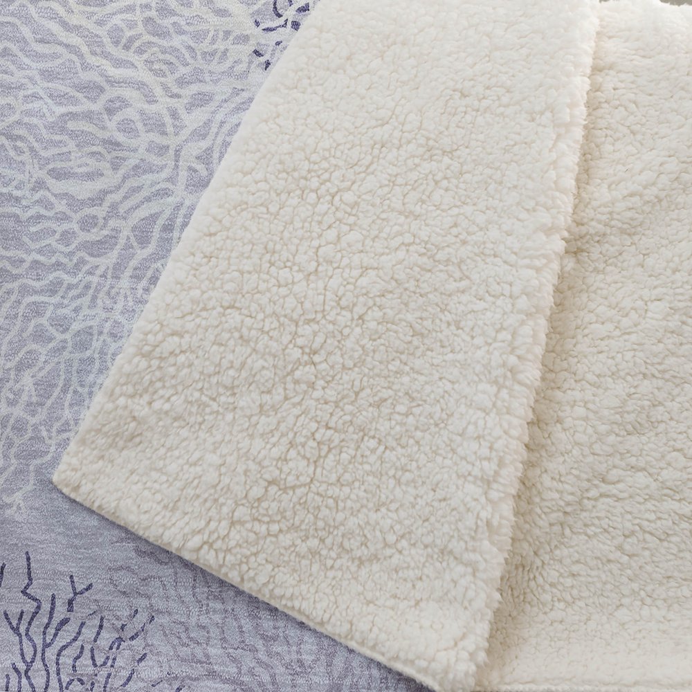 50" X 70" Purple Ivory And Gray Floral Polyester Woven Plush Throw Blanket