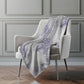 50" X 70" Purple Ivory And Gray Floral Polyester Woven Plush Throw Blanket