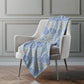 50" X 70" Blue Ivory And Beige Animal Print Polyester Woven Plush Throw Blanket