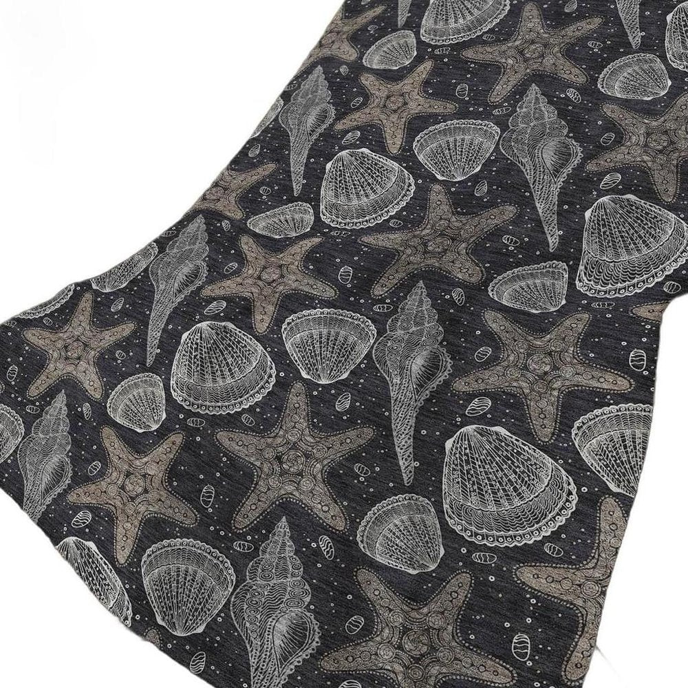 50" X 70" Midnight Gray And White Animal Print Polyester Woven Plush Throw Blanket