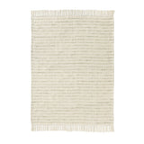 50" X 60" Ivory And Sage Striped Cotton Blend Throw Blanket
