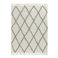 50" X 60" Ivory And Blue Argyle Cotton Woven Throw Blanket