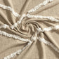 50" X 60" Tan And Ivory Geometric Cotton Woven Throw Blanket