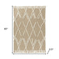 50" X 60" Tan And Ivory Geometric Cotton Woven Throw Blanket